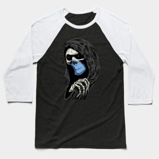 Grim Reaper Wearing Mask Baseball T-Shirt